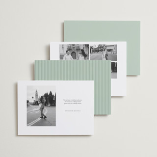This is a ivory save the date with standard by Pippa Shaw called gaussian printing on recycled smooth signature in standard