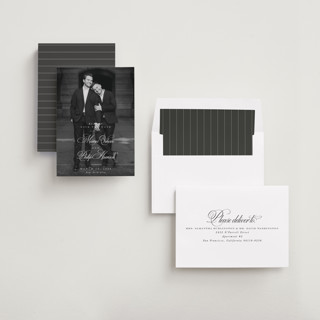 This is a newspaper save the date with standard by Lea Delaveris called grand printing on recycled smooth signature in standard