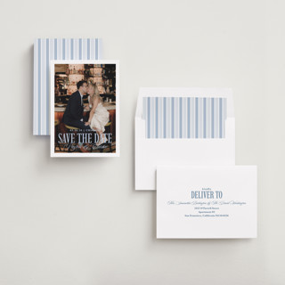 This is a capri save the date with standard by chocomocacino called kroštule printing on recycled smooth signature in standard