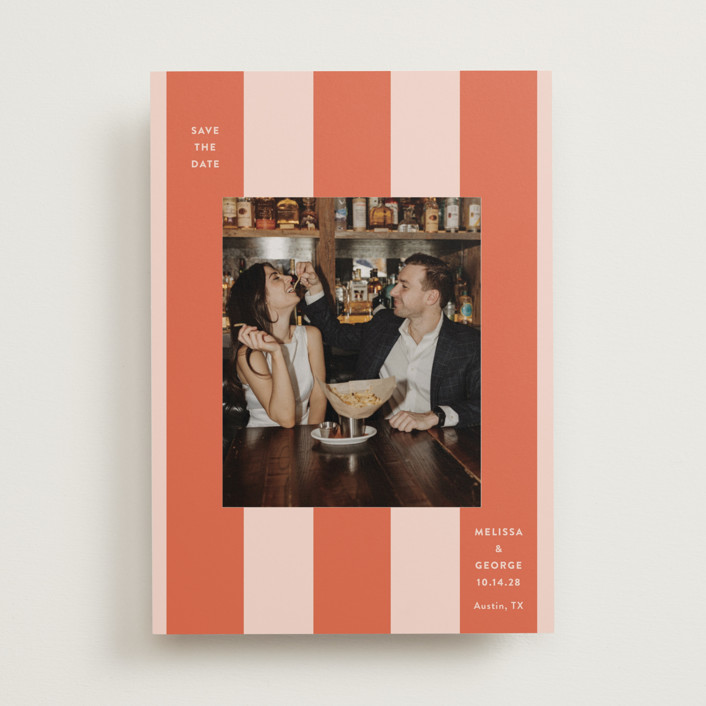 "Aperitivo" - Save The Date Cards in Grapefruit by Megan Davis.