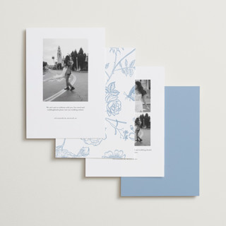 This is a robins egg save the date with standard by Benita Crandall called the classic printing on recycled smooth signature in standard