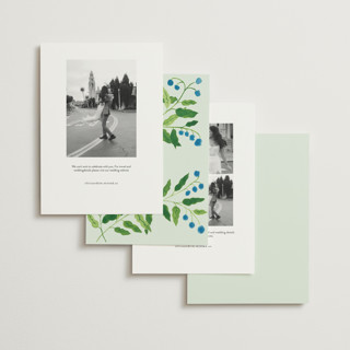 This is a mint save the date with standard by Claire called lily of the valley printing on signature in standard