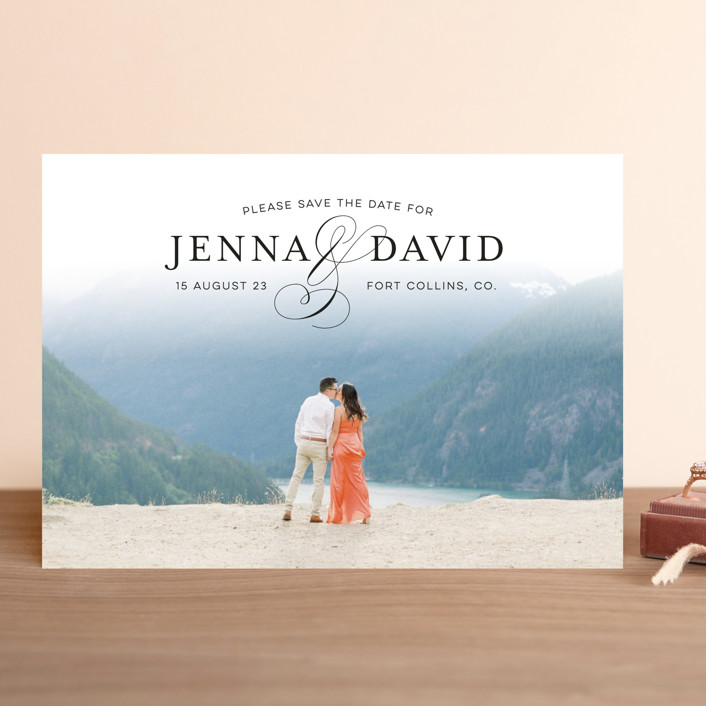 elegant fade save the date cards by ellis minted