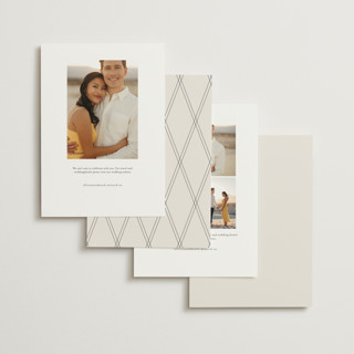 This is a ivory save the date with standard by Carolyn Nicks called romancing the date printing on recycled smooth signature in standard