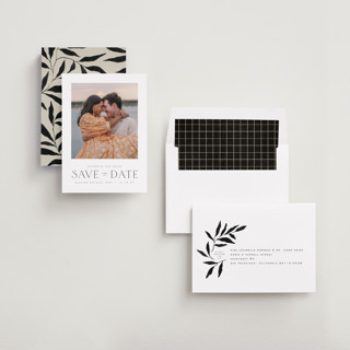 This is a ink save the date with standard by Wildfield Paper Co called glacier printing on recycled smooth signature in standard