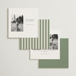 This is a olive save the date with standard by Cass Loh called classic bold border printing on signature in square