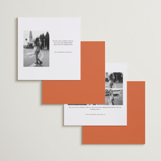 This is a hibiscus save the date with standard by Stephanie Heinrich Godbout called modern outline printing on recycled smooth signature in square