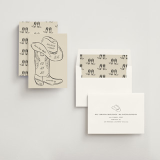This is a sand save the date with standard by Jelena Vuletic called lariat printing on signature in standard