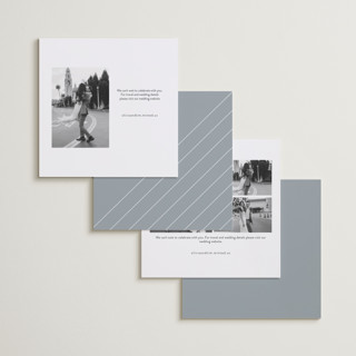 This is a alabaster save the date with standard by Brittney Jensen called polaroid printing on recycled smooth signature in square