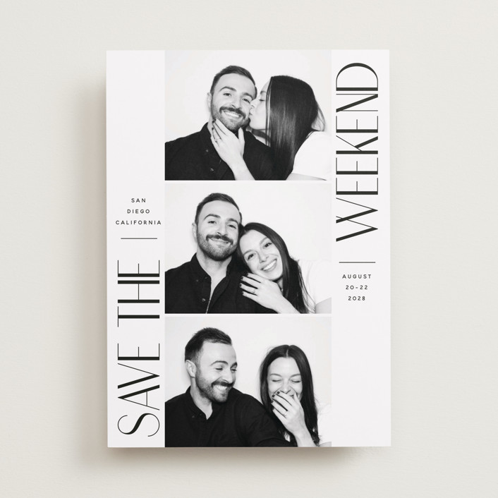 "Snapshot" - Modern Save The Date Cards in Ink by Hudson meet Rose.