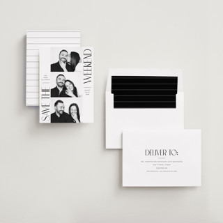 This is a ink save the date with standard by Hudson meet Rose called snapshot printing on recycled smooth signature in standard
