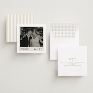 This is a chiffon save the date with standard by Creo Study called modern snapshot printing on recycled smooth signature in standard