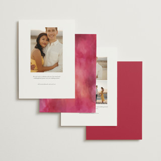 This is a magenta save the date with standard by Susan Moyal called lush printing on signature in standard