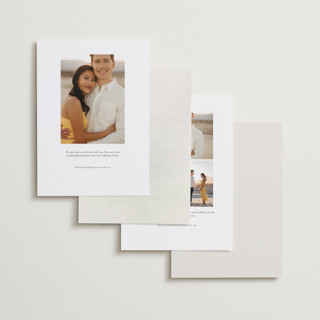 This is a porcelain save the date with standard by Itsy Belle Studio called sweeping vine printing on recycled smooth signature in standard