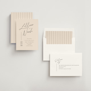 This is a creampuff save the date with standard by Carolyn MacLaren called modern aligned printing on signature in standard