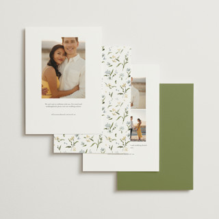 This is a lily save the date with standard by Everett Paper Goods called fleur printing on signature in standard