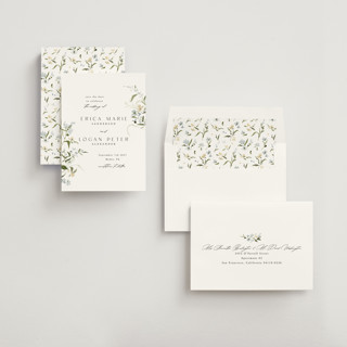 This is a lily save the date with standard by Everett Paper Goods called fleur printing on signature in standard