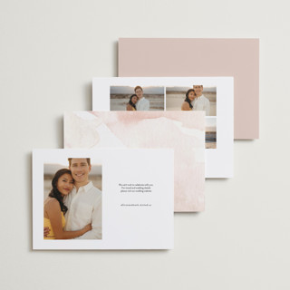 This is a pearl save the date with standard by Jennifer Postorino called eloquent printing on recycled smooth signature in standard