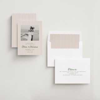 This is a blush save the date with standard by Ellen Schlegelmilch called harrison printing on recycled smooth signature in standard