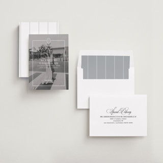 This is a pearl save the date with standard by Owl and Toad called sophisticate printing on recycled smooth signature in standard