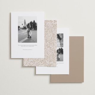 This is a ivory save the date with standard by Paper Raven Co. called vintage romance printing on recycled smooth signature in standard