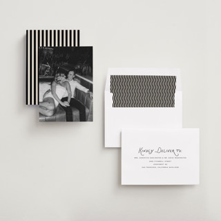 This is a shadow save the date with standard by Pixel and Hank called lovers printing on recycled smooth signature in standard