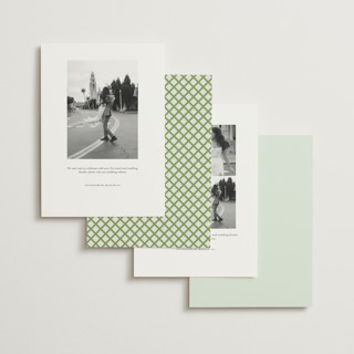 This is a forest save the date with standard by Sara Hicks Malone called dewberry printing on recycled smooth signature in standard