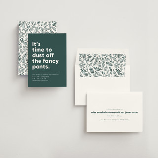 This is a palm save the date with standard by Erica Krystek called fancy pants printing on signature in standard