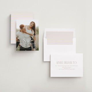 This is a cloud save the date with standard by JoAnn Jinks called headlined printing on recycled smooth signature in standard