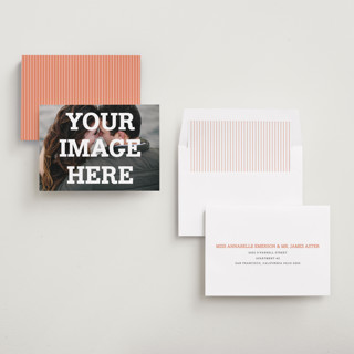 This is a ivory save the date with standard by Minted called the big picture printing on recycled smooth signature in standard