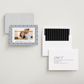 This is a classic save the date with standard by Cindy Reynolds called sophisticated charm printing on recycled smooth signature in standard