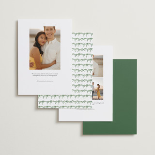 This is a berry save the date with standard by Susan Zinader called preppy bow border printing on recycled smooth signature in standard