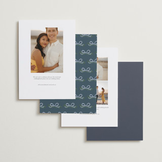 This is a juniper save the date with standard by Itsy Belle Studio called ribbonly frame printing on recycled smooth signature in standard