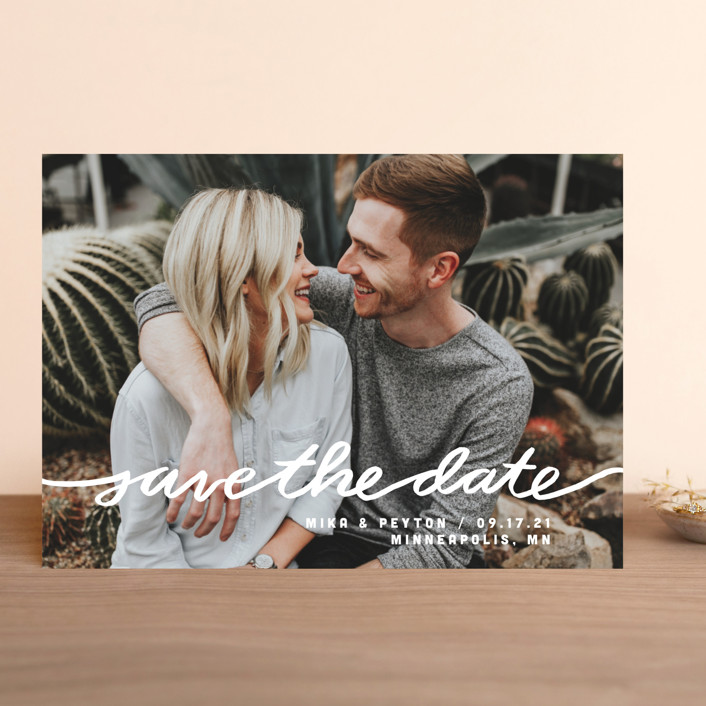 "Stringed" - Save The Date Cards in Lily by Meg Gleason.