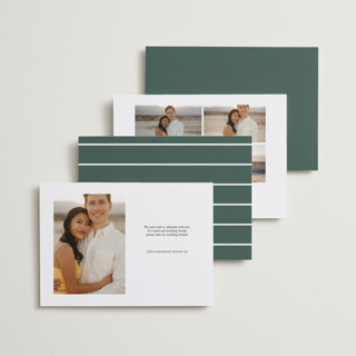 This is a pearl save the date with standard by Lauren Chism called this couple printing on recycled smooth signature in standard