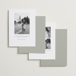 This is a sage save the date with standard by Lori Wemple called flowering arch printing on recycled smooth signature in standard