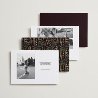 This is a merlota save the date with standard by Susan Moyal called romantics printing on recycled smooth signature in standard