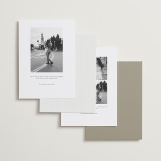 This is a paris rain save the date with standard by Jennifer Postorino called calia printing on recycled smooth signature in standard