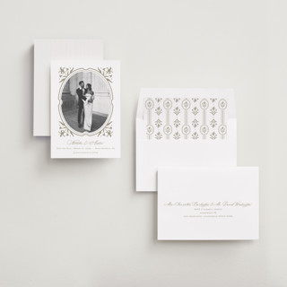 This is a paris rain save the date with standard by Jennifer Postorino called calia printing on recycled smooth signature in standard