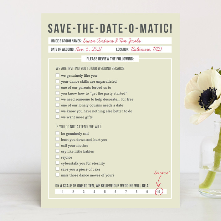 Save The Date O Matic Cards By Erin Pescetto Minted Save The Date O Matic Cards
