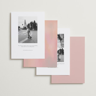 This is a sunset save the date with standard by Susan Moyal called cherished printing on recycled smooth signature in standard