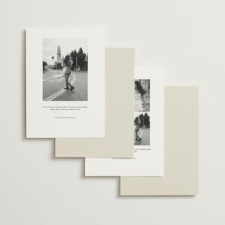 This is a ivory save the date with standard by Ani Somi called milagro printing on signature in standard