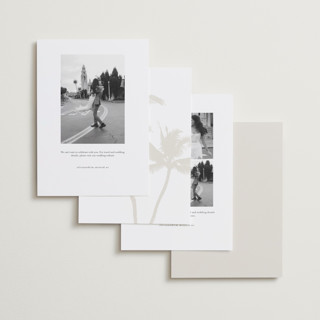 This is a ecru save the date with standard by AK Graphics called palm printing on recycled smooth signature in standard