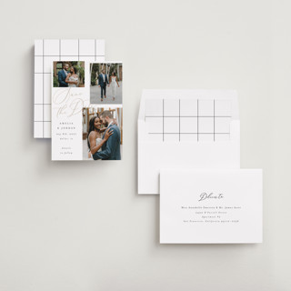 This is a snow save the date with standard by AK Graphics called whimsy printing on recycled smooth signature in standard