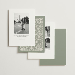 This is a sage save the date with standard by Zove Ahhh called written in romance printing on signature in standard