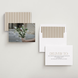 This is a chiffon save the date with standard by Heather Schertzer called updated printing on recycled smooth signature in standard