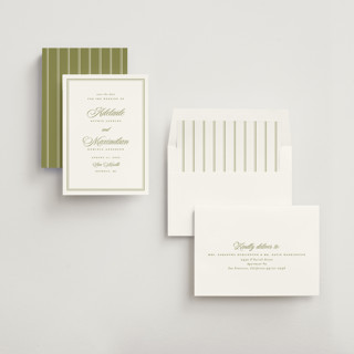 This is a olive save the date with standard by Ellen Schlegelmilch called museo printing on signature in standard