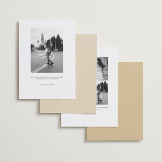 This is a sand save the date with standard by Claudia Orengo called location printing on recycled smooth signature in standard