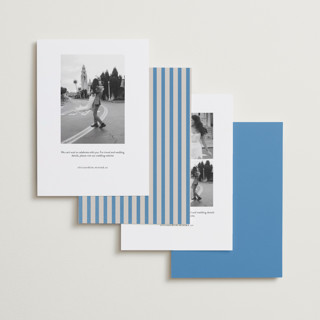 This is a beachy save the date with standard by Design Lotus called the summer we said yes printing on recycled smooth signature in standard