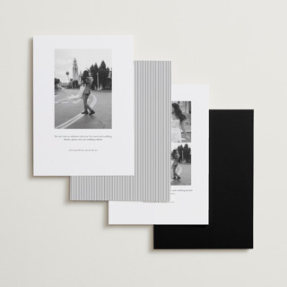 This is a snow save the date with standard by Pixel and Hank called minimal printing on recycled smooth signature in standard
